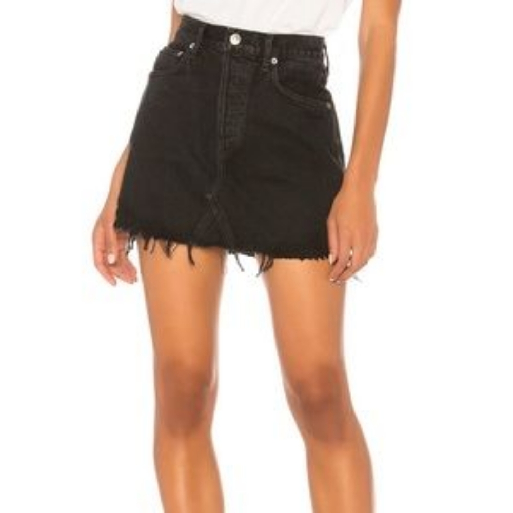 AGOLDE QUINN hi rise skirt SIZE 25 BLACK ROCK